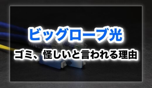 ビッグローブ光の評価ブログ。ゴミ、遅いと言われる理由とは？